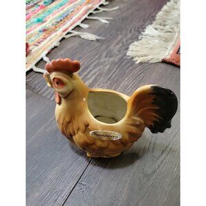 Otagiri OMC Cream Pitcher Chicken Farm Rooster 1981 Handpainted Japan 4.5in Vtg